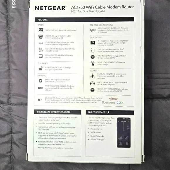 NETGEAR Model C6300‎ cable modem router - Picture 3 of 5